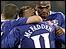 Everton's players celebrate James McFadden's goal in Ukraine