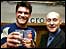 France captain Fabien Pelous and coach Bernard Laporte toast France's success