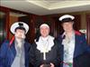 Michael with festival-goers dressed as Craggy Island milkmen