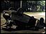 An overturned car following militant attacks on Nalchik, Russia