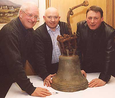 Bell finders Tommy Glenny, James Walsh and Robert Greenaway. Photo courtesy of Tyrone Courier.