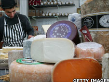 Man selling cheese