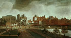 Whitehall Palace, where Purcell worked as a musician of the Chapel Royal. Painting by Hendrik Danckerts (c.1670s)