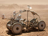 Shot of men on Mars from Space Odyssey