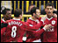 Man Utd celebrate Ronaldo's opener against Tottenham