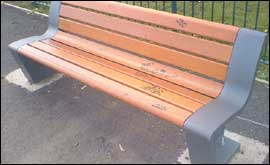 Graffiti on a bench
