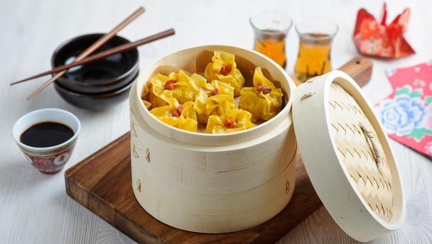 Steamed pork and prawn dumplings