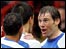 Wigan celebrate Paul Scharner's opener at Sheffield United