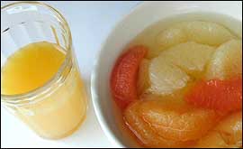 Grapefruit and orange juice