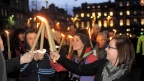 Celtic Connections Torchlight Parade. Photo by Louis Decarlo.