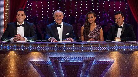 (l-r) Strictly judges: Craig Revel Horwood, Len Goodman, Alesha Dixon and Bruno Tonioli