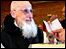 Monk Aimable, the oldest one of Mont des Cats' abbey, casts his ballot in Godewaersvelde, northern France,
