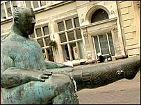 Sock Man statue