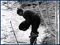 An amateur archaeologist panning for Gold in the Sperrins (1967)