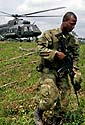 Soldiers at a coca plantation in Colombia
